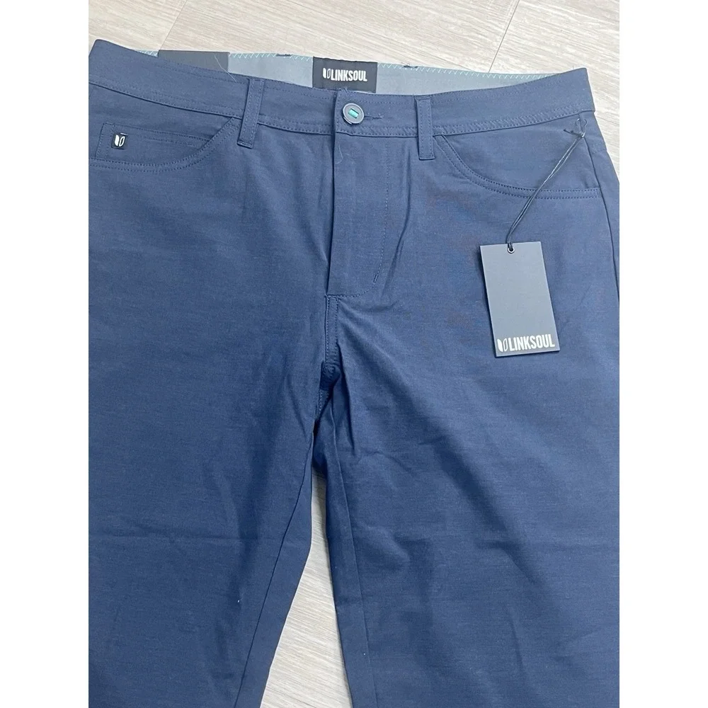 Linksoul Pants Mens 31x30 Boardwalker Navy Blue Golf Stretch Performance NWT